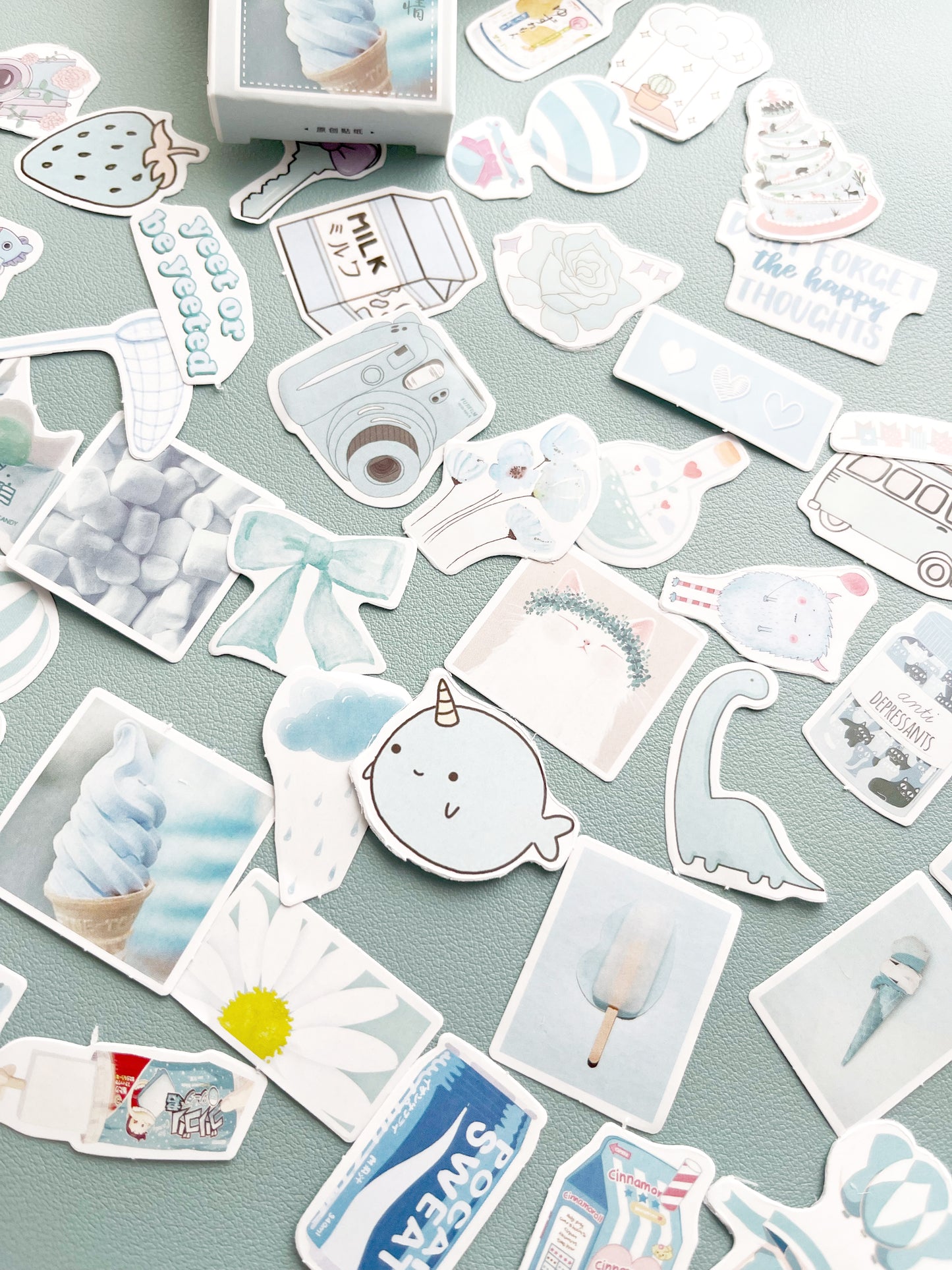 Blue Ice Cream Stickers Box