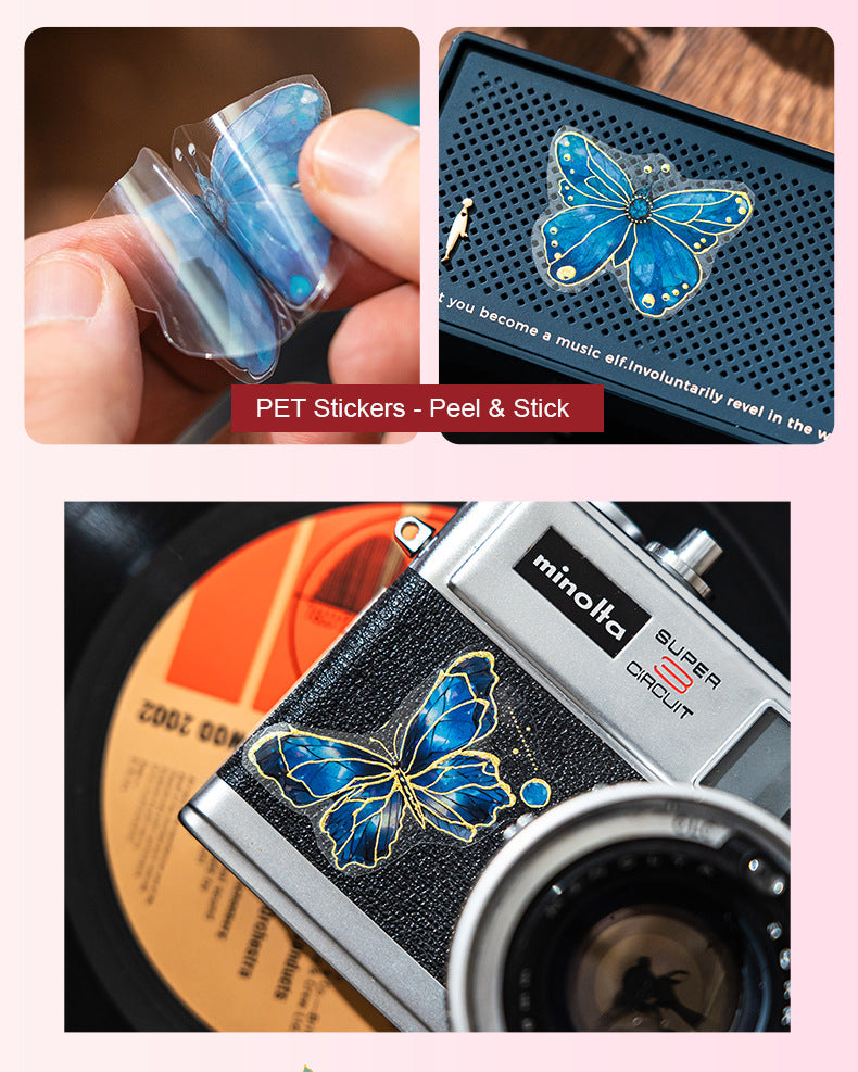 Butterfly Gilded PET Sticker Sheets