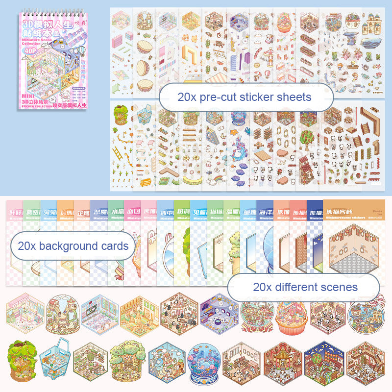 DIY Miniature Scene Stickers Book