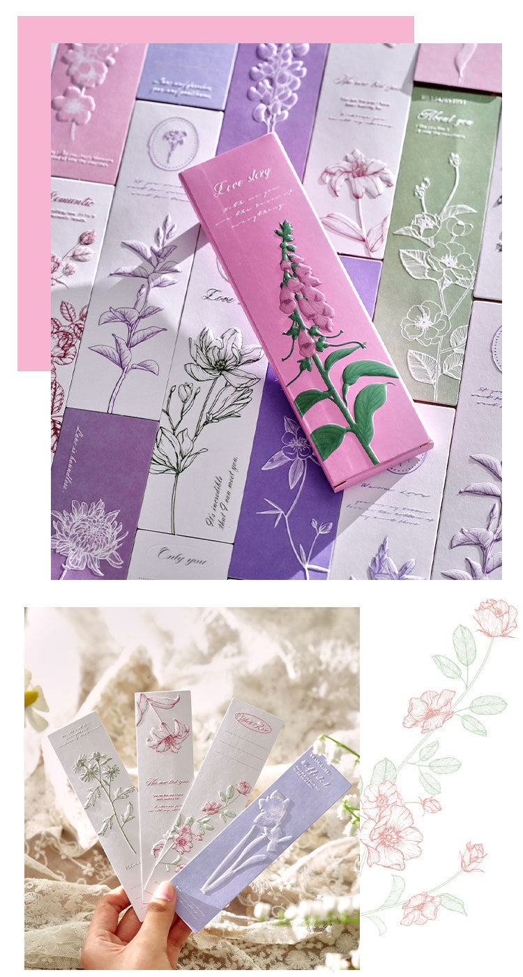 Flower Embossed Bookmark Pack