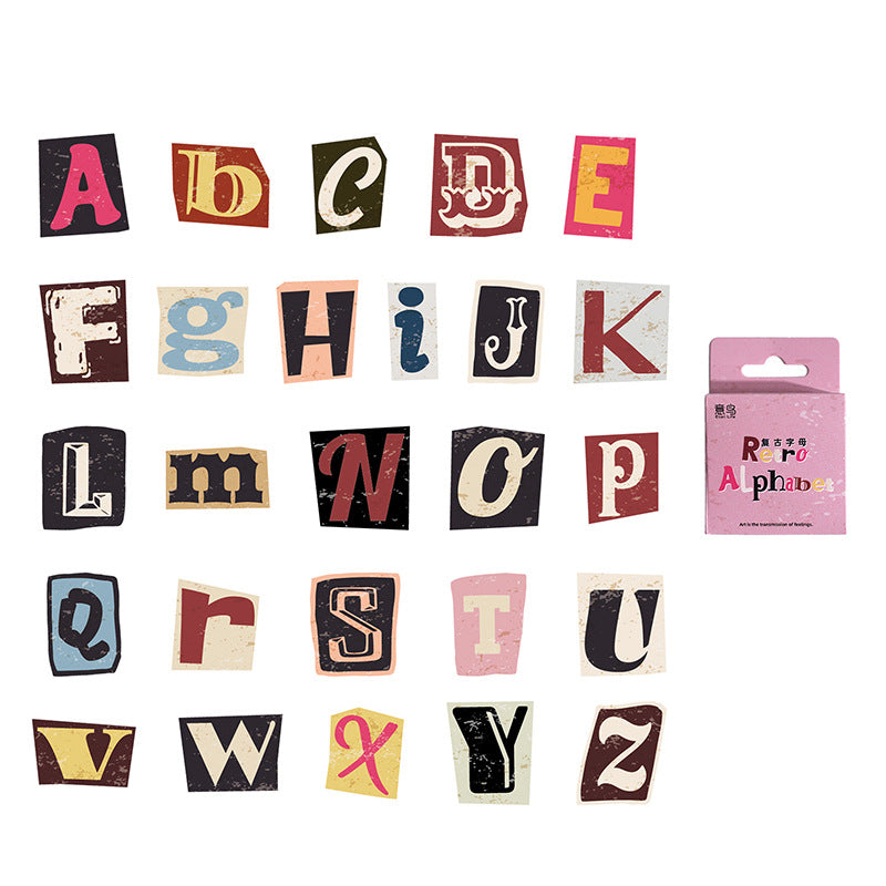 Retro Alphabet Stickers Box