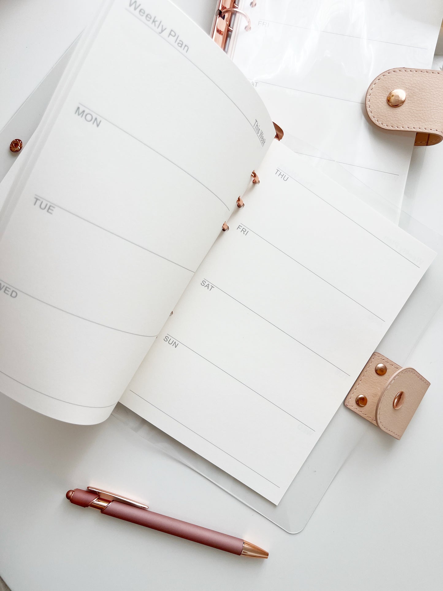Rose Gold Planner Binder