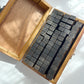 Vintage Wooden Alphabet Stamps Large Set