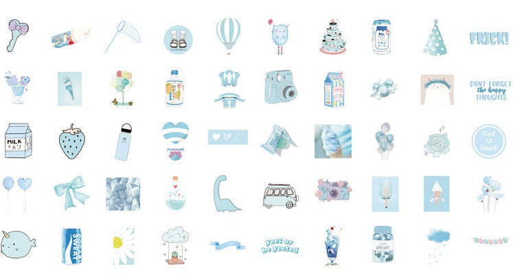 Blue Ice Cream Stickers Box