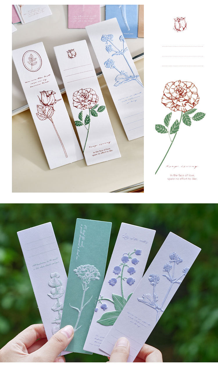 Flower Embossed Bookmark Pack