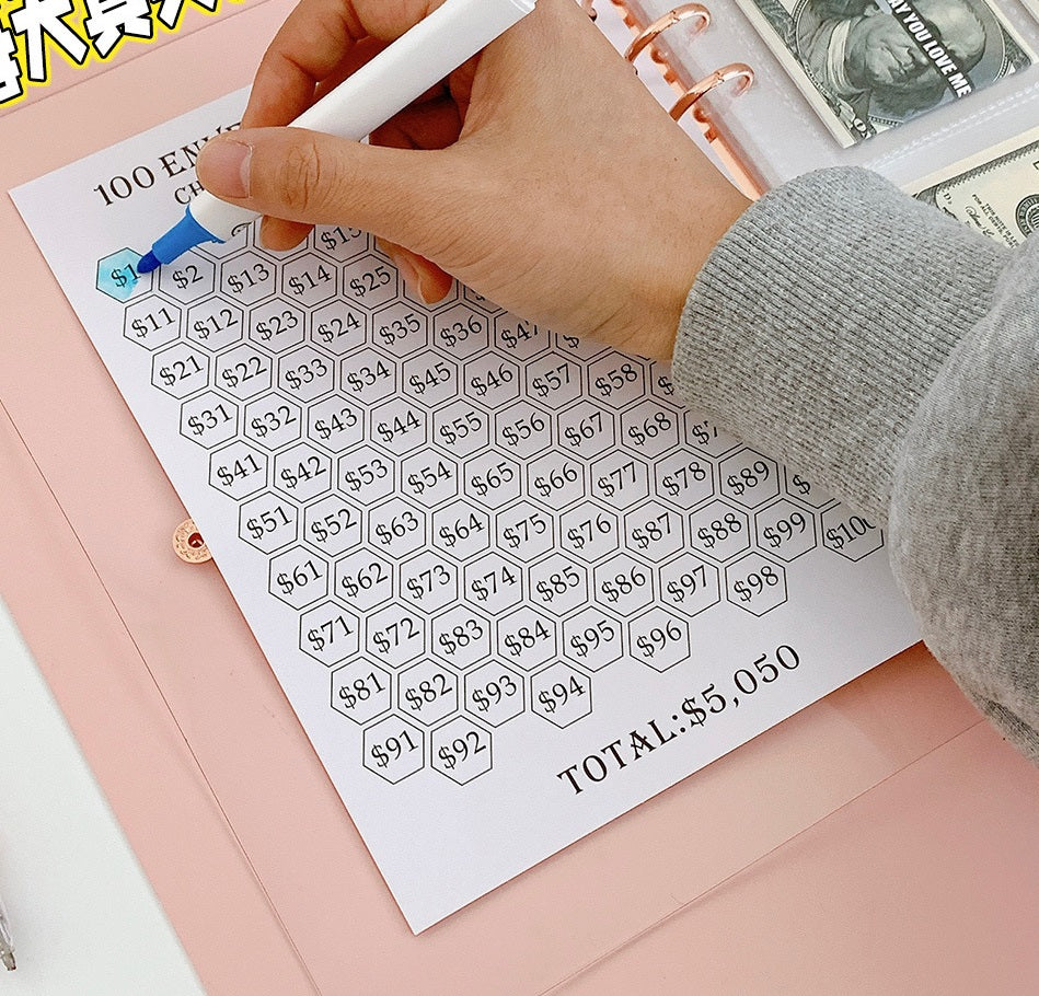 100 Envelope Savings Challenge Binder