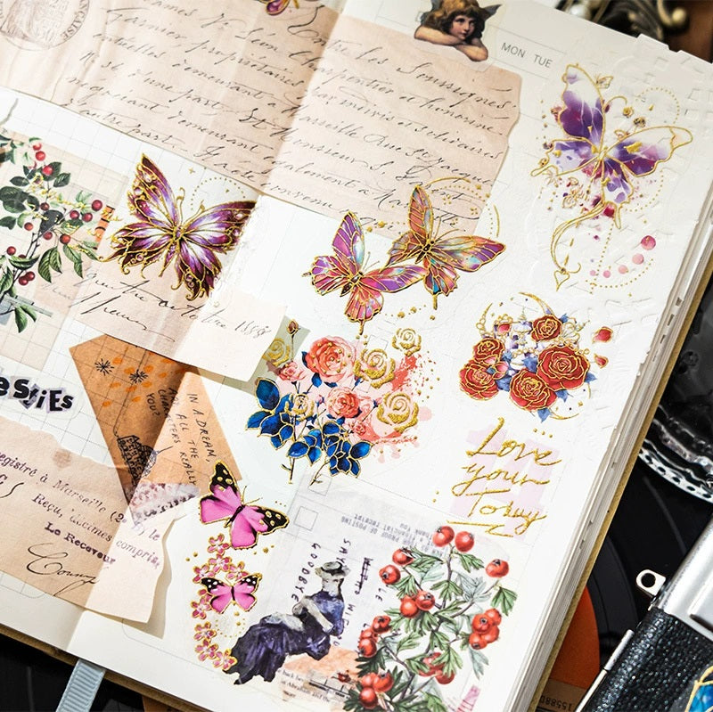 Butterfly Gilded PET Sticker Sheets