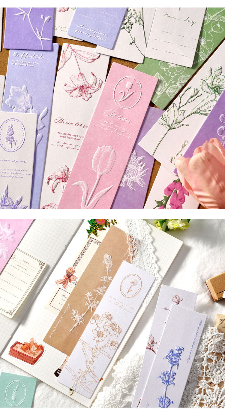 Flower Embossed Bookmark Pack