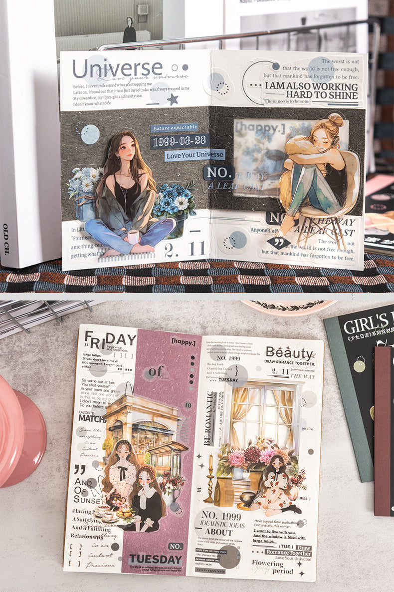 Girl's Diary Sticker Book