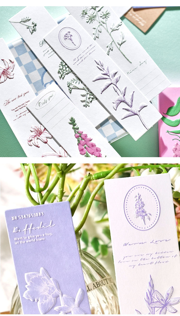 Flower Embossed Bookmark Pack