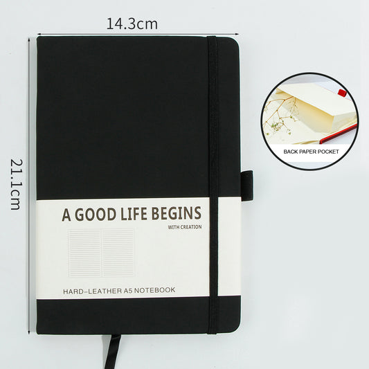 A5 Hard-Faux Leather Notebook