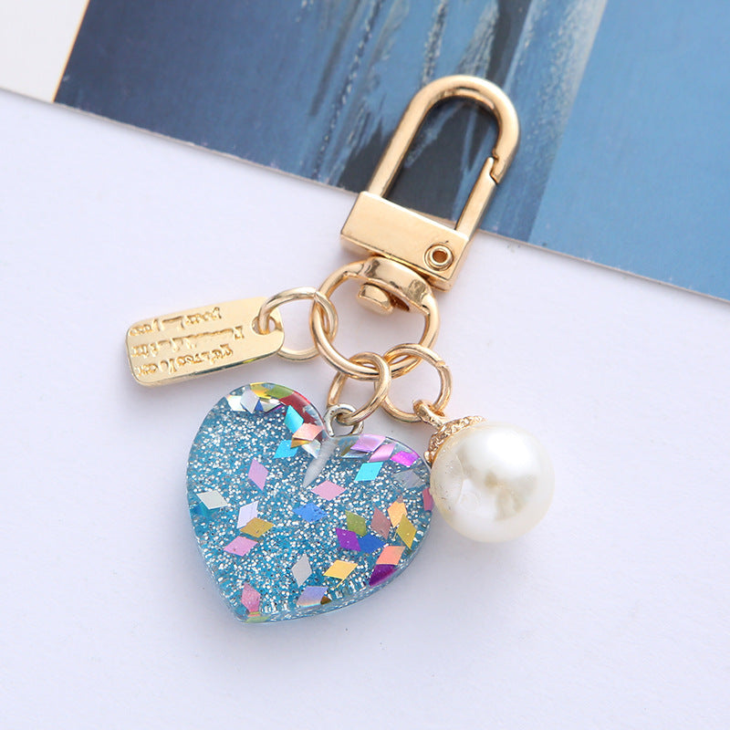 Heart Glitter Keychain