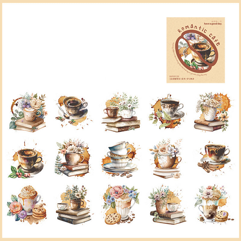 Romantic Cafe PET Stickers