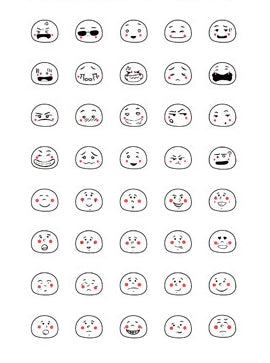 Cute Expressions Mini Stickers