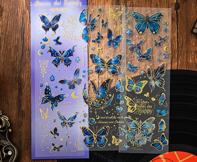Butterfly Gilded PET Sticker Sheets