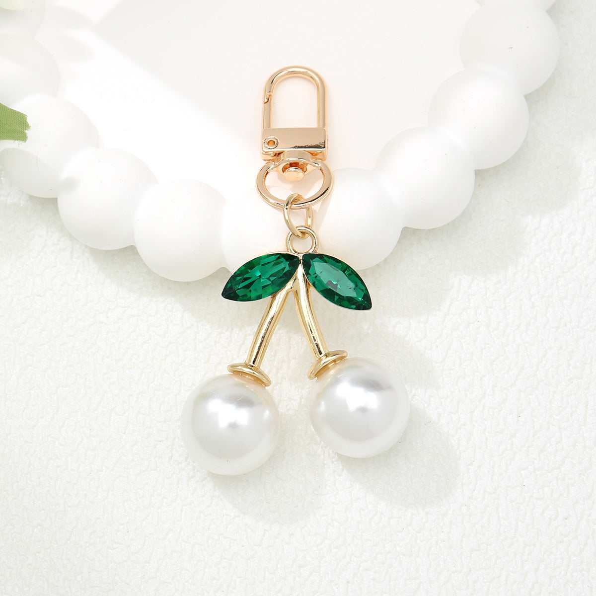 Pearl Cherry Keychain