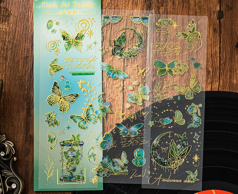 Butterfly Gilded PET Sticker Sheets