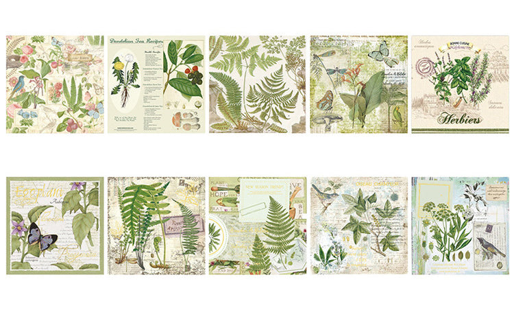 Vintage Square Papers & Stickers Set