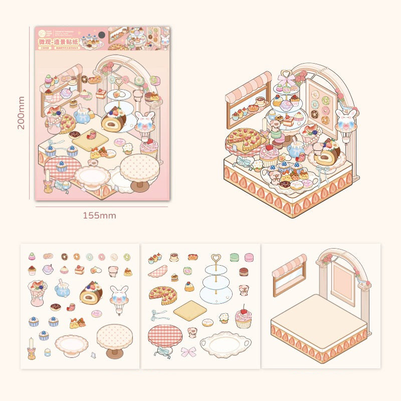 Cute Scene DIY Stickers Set