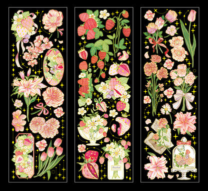 Golden Flowers PET Stickers