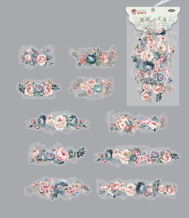 Sea of Flowers Series PET Stickers