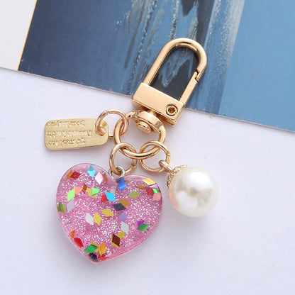 Heart Glitter Keychain
