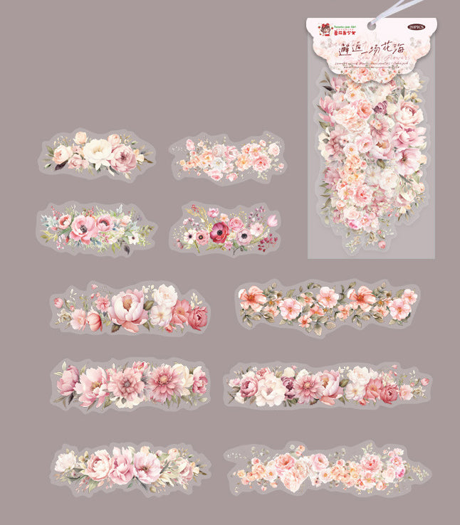 Sea of Flowers Series PET Stickers