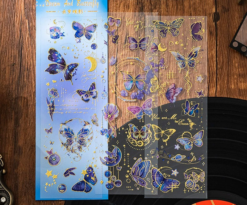Butterfly Gilded PET Sticker Sheets