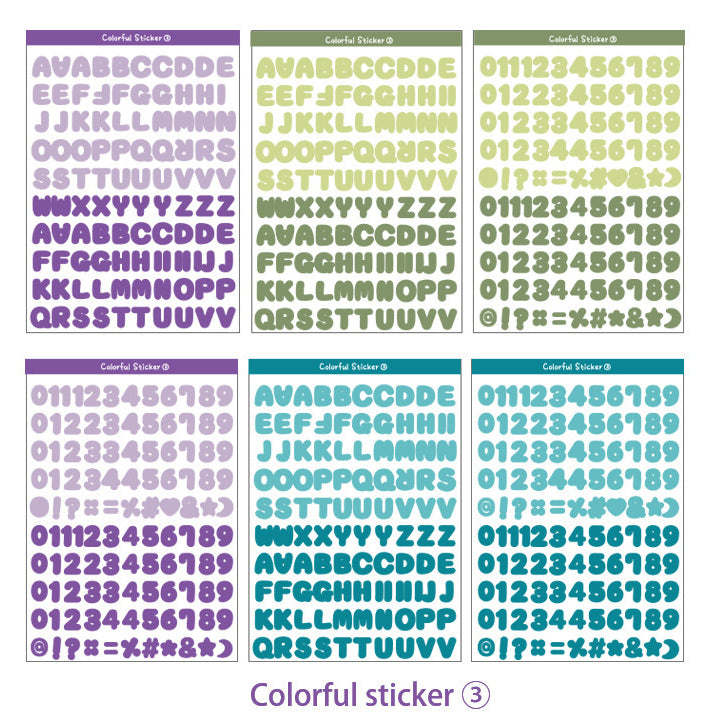 Colorful Letter Sticker Sheets