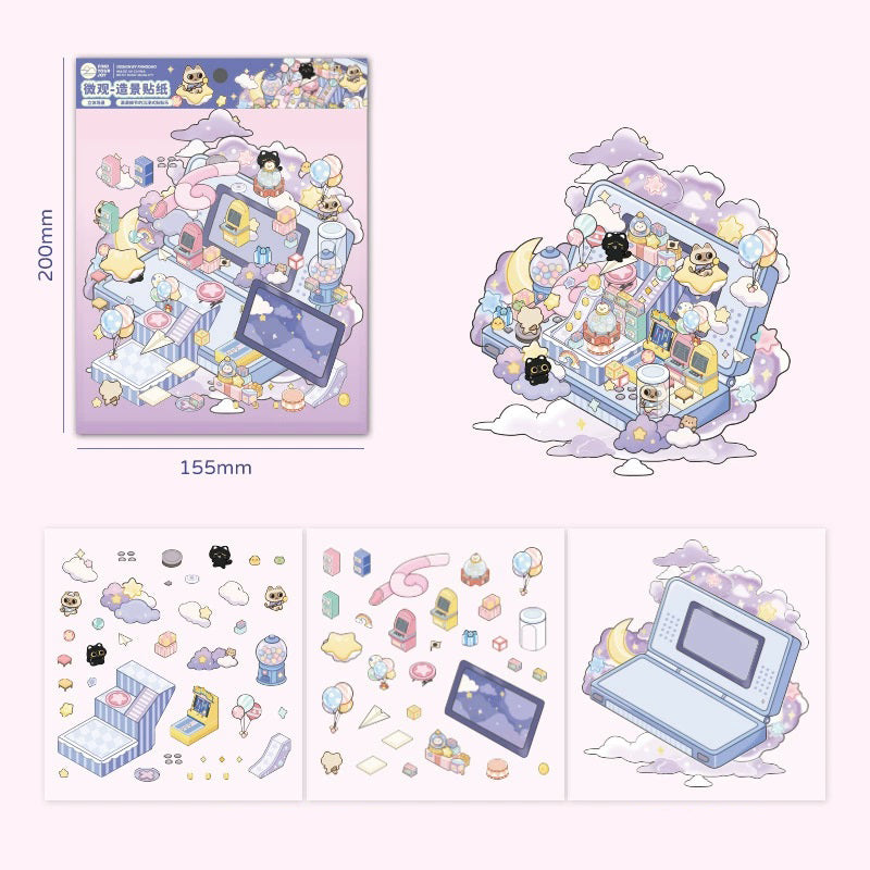 Cute Scene DIY Stickers Set