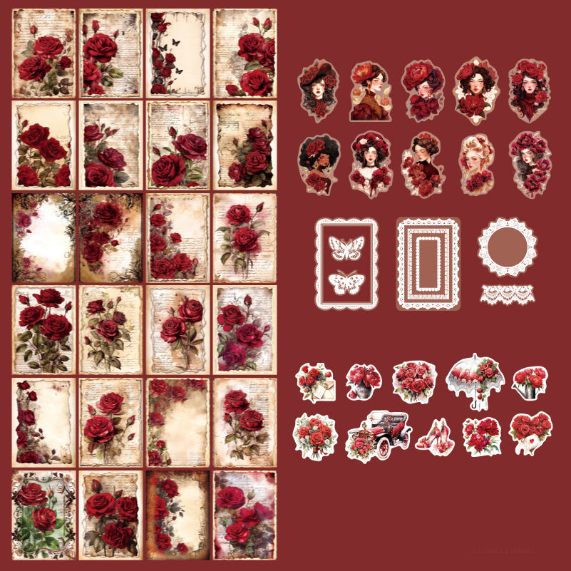 Love & Roses Deco Papers & Stickers Set