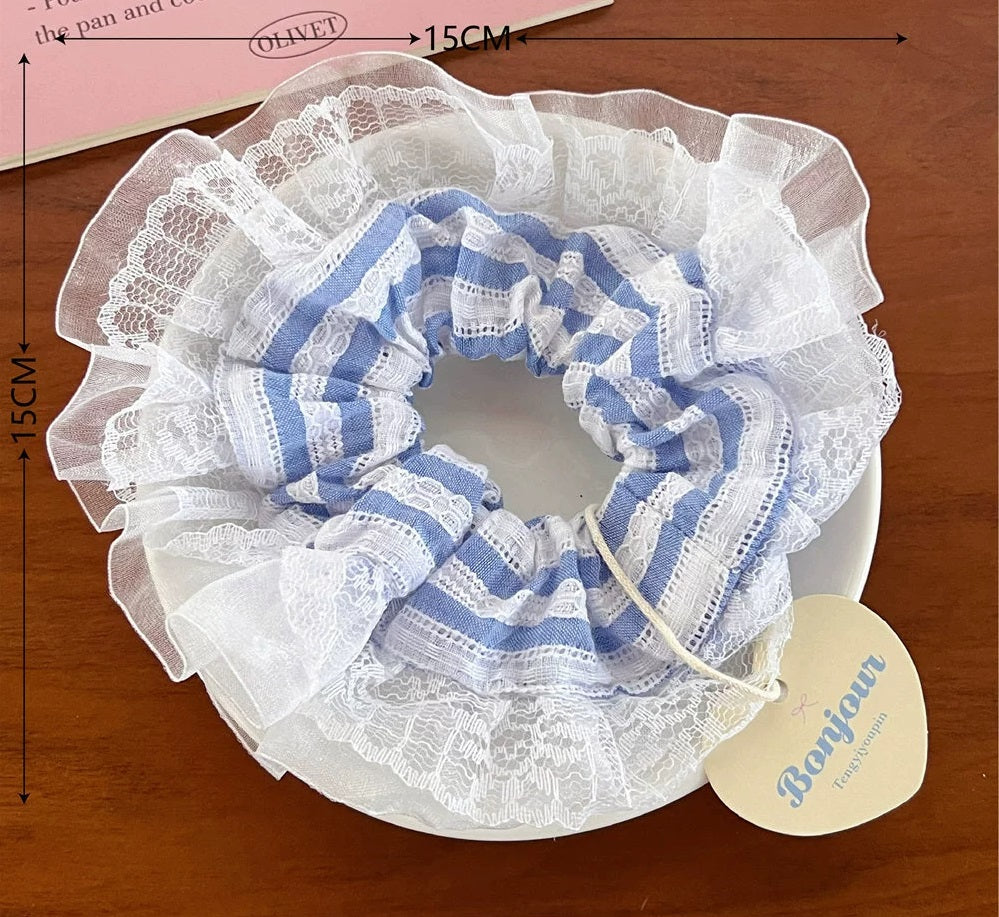 Blue Coquette Scrunchies