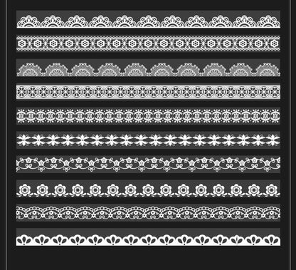 Lace Strips PET Stickers