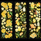 Golden Flowers PET Stickers