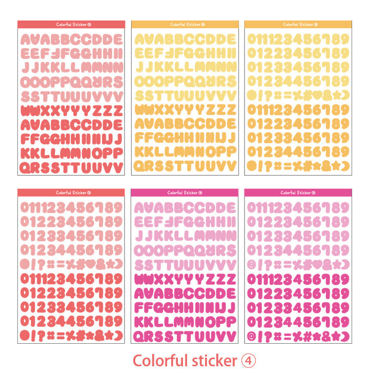 Colorful Letter Sticker Sheets