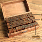 Vintage Wooden Alphabet Stamps Large Set